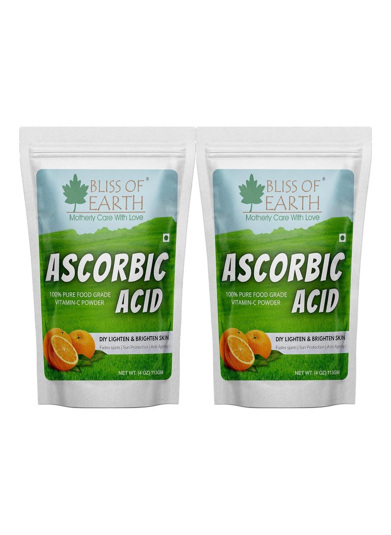BLISS OF EARTH Bliss of Earth 4 oz Ascorbic Acid Powder Pure Food Grade Vitamin C Rich Powder For Skin face Cosmetic & DIY Products 113GM  - Image 1