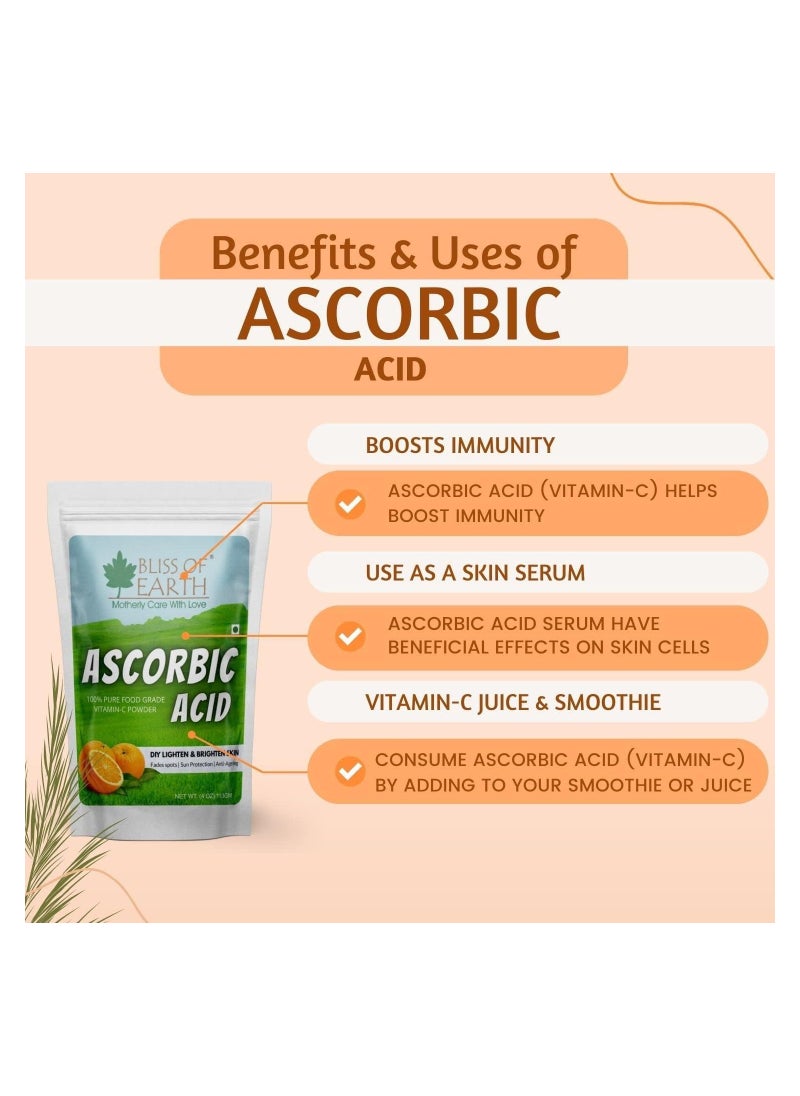 BLISS OF EARTH Bliss of Earth 4 oz Ascorbic Acid Powder Pure Food Grade Vitamin C Rich Powder For Skin face Cosmetic & DIY Products 113GM  - Image 3