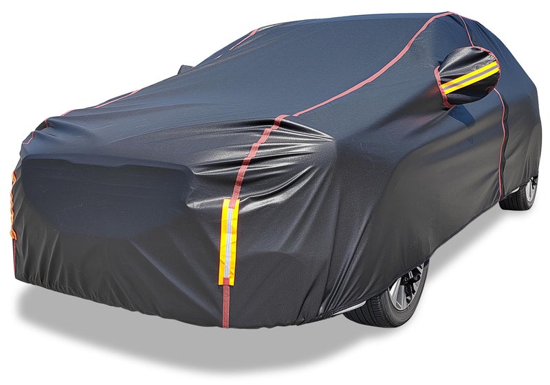 Car Cover Waterproof All Weather 6 Layers Full Exterior Covers with Zipper Cotton Mirror Pocket Outdoor Car Cover UV Snow Rain Wind Dust All Weather Outdoor Protection for Sedan 190195 inch