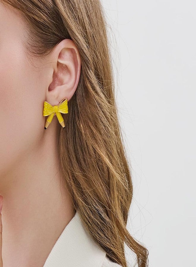 FAUTHENTICUTE Cute Teacher Earrings for Women Chunky Steatement Earrings Back to School Teacher Appreciation Gifts, Zinc, No Gemstone - Image 2