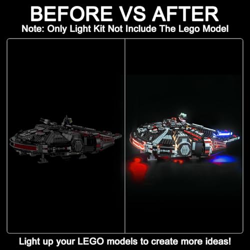Hilighting Upgraded Led Light Kit Compatible with Lego Star Wars The Dark Falcon Building Set RC Version Compatible with Lego 75389 Model Not Included - Image 5