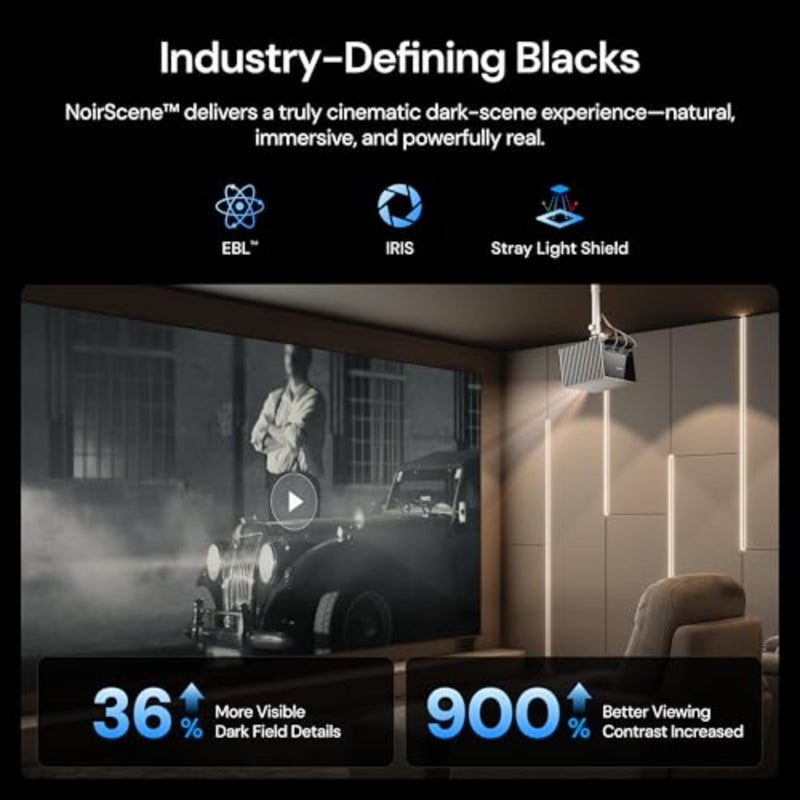 VisionMaster Max 4K Laser Projector, 3500 ISO Lumens, Anti-RBE, Speckle-Reduction, Flagship Black Level, 0.9 2.0:1 External Optical Zoom, 300", IMAX Enhanced, HDR10+, 3D, Gigabit 4ms 240Hz - Image 3