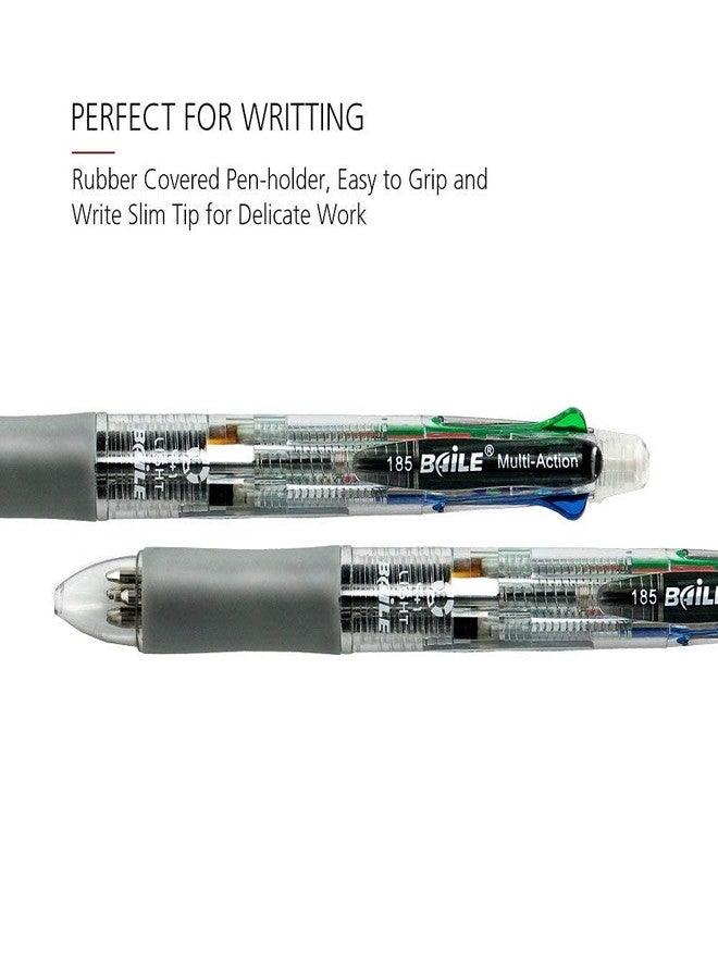 APCATIO Super Design Baile Grip 4 in 1 Multicolor Pen + Mechanical Pencil, Fine Point Multicolor Ball Point 0.7 mm Creative Writing Ball Point Pens For Office & School Stationery (Pack of 2) - Image 5