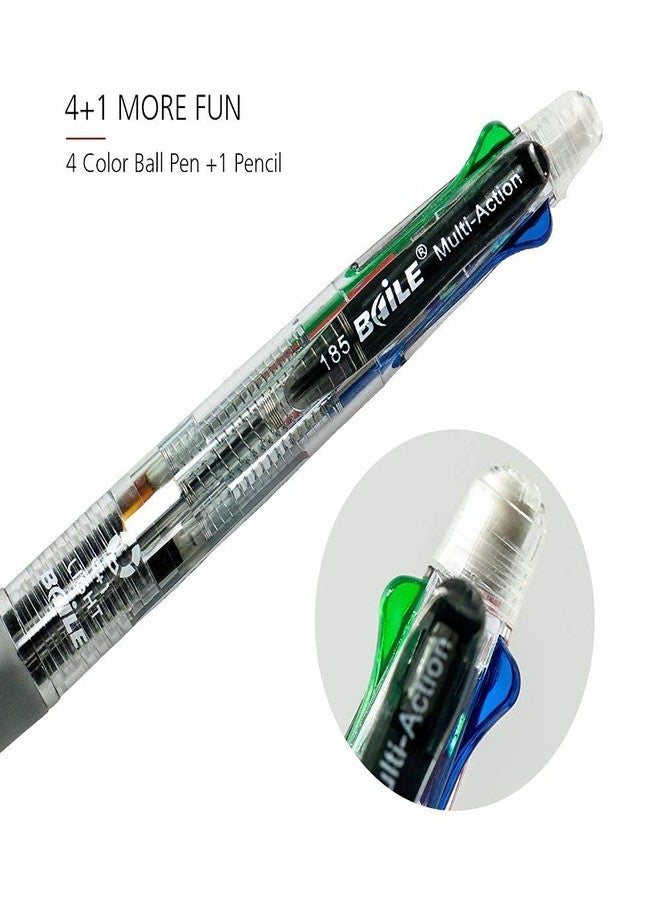 APCATIO Super Design Baile Grip 4 in 1 Multicolor Pen + Mechanical Pencil, Fine Point Multicolor Ball Point 0.7 mm Creative Writing Ball Point Pens For Office & School Stationery (Pack of 2) - Image 4