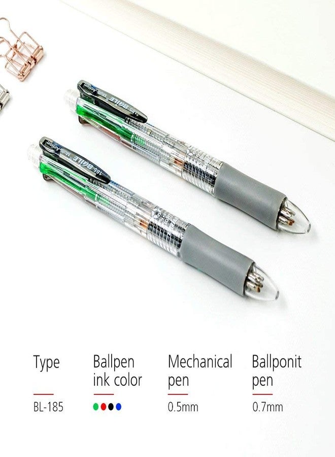 APCATIO Super Design Baile Grip 4 in 1 Multicolor Pen + Mechanical Pencil, Fine Point Multicolor Ball Point 0.7 mm Creative Writing Ball Point Pens For Office & School Stationery (Pack of 2) - Image 2