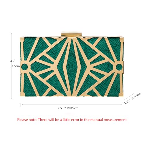 CARIEDO Women Evening Bag Elegant Clutch Purse Exquisite Velvet Metal Hollow out Handbags Prom Wedding Party (Green) - Image 2
