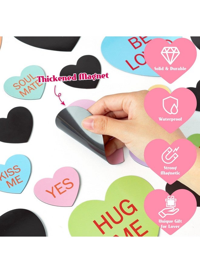 MALLMALL6 MALLMALL6 48Pcs Valentine's Day Fridge Magnets Valentines Refrigerator Decor Sweet Heart Magnetic Sticker with XOXO for Valentine's Day Party Supplies Home Kitchen Office Locker Mailbox - Image 2