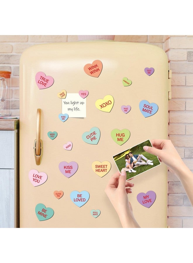 MALLMALL6 MALLMALL6 48Pcs Valentine's Day Fridge Magnets Valentines Refrigerator Decor Sweet Heart Magnetic Sticker with XOXO for Valentine's Day Party Supplies Home Kitchen Office Locker Mailbox - Image 5