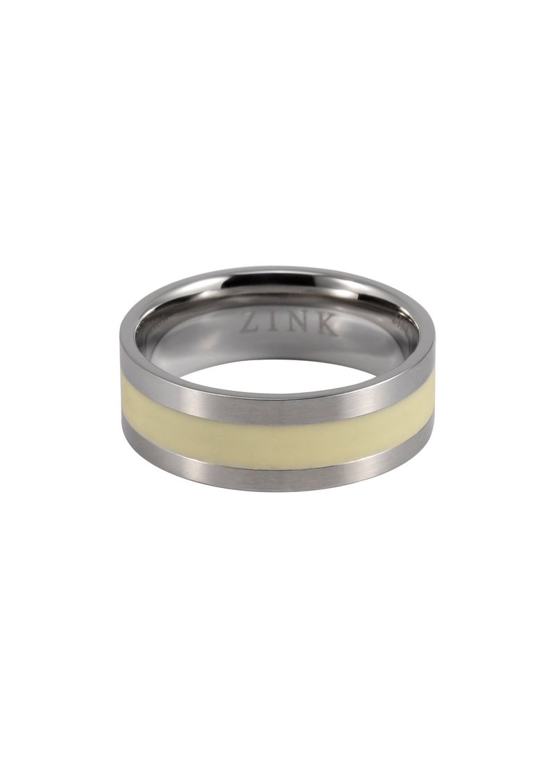 ZINK Men's Silver & Beige Stainless Steel Ring | ZJRG002SMW - Image 2