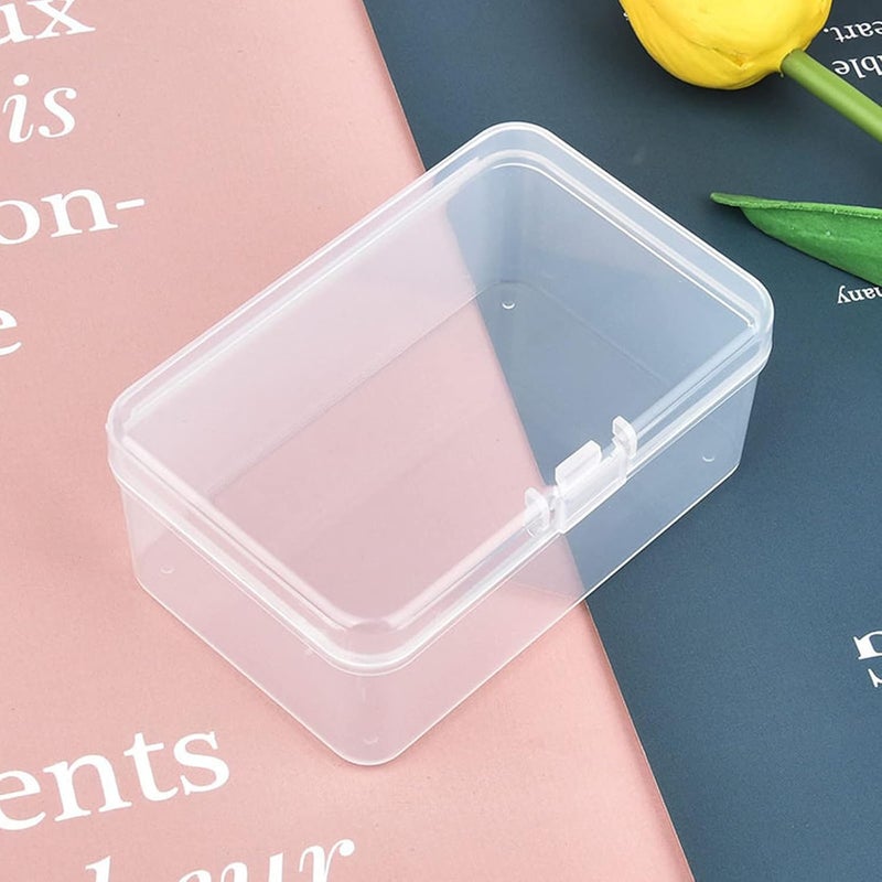 Thintinick 20 Pack Rectangular Clear Plastic Storage Containers Box with Hinged Lid for Beads and Other Small Craft Items (3.35 x 2.17 x 1.38 inch) - Image 4