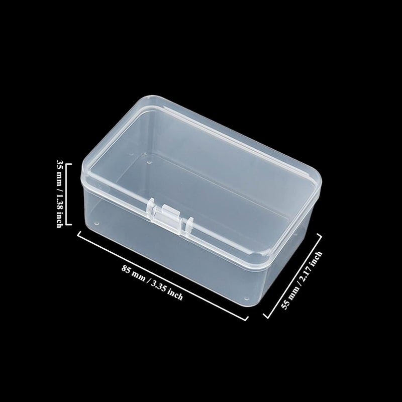 Thintinick 20 Pack Rectangular Clear Plastic Storage Containers Box with Hinged Lid for Beads and Other Small Craft Items (3.35 x 2.17 x 1.38 inch) - Image 2