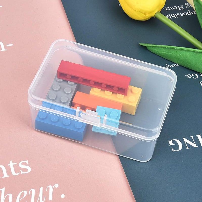 Thintinick 20 Pack Rectangular Clear Plastic Storage Containers Box with Hinged Lid for Beads and Other Small Craft Items (3.35 x 2.17 x 1.38 inch) - Image 5