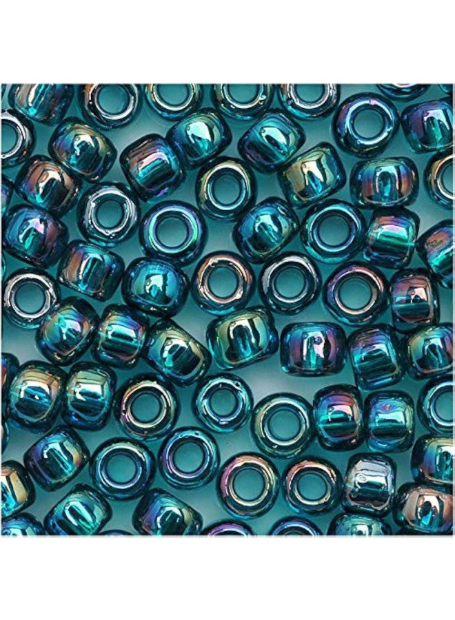 Toho Round Seed Beads 6/0#167BD 'Transparent Rainbow Teal' 8 Gram Tube