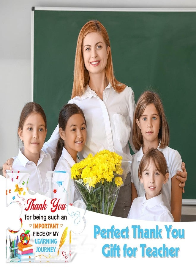 HOWAF Teacher Appreciation Gifts Keepsake with Bags, Thank You Teacher Acrylic Plaque Sign for Women Teacher Gifts, End of the Year Teacher Gifts Desk Sign Best Teachers Gift Keepsake from Students - Image 5