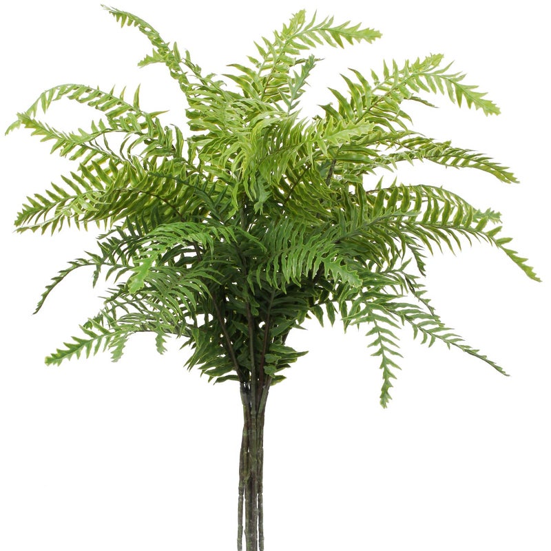 30 Artificial Boston Fern Plants Bushes Fake Shrubs Bush Greenery Plants Faux Fern Plant Large for Outdoors UV Resistant Garden Plants or Home Office Desk Indoor Decor 6pcs