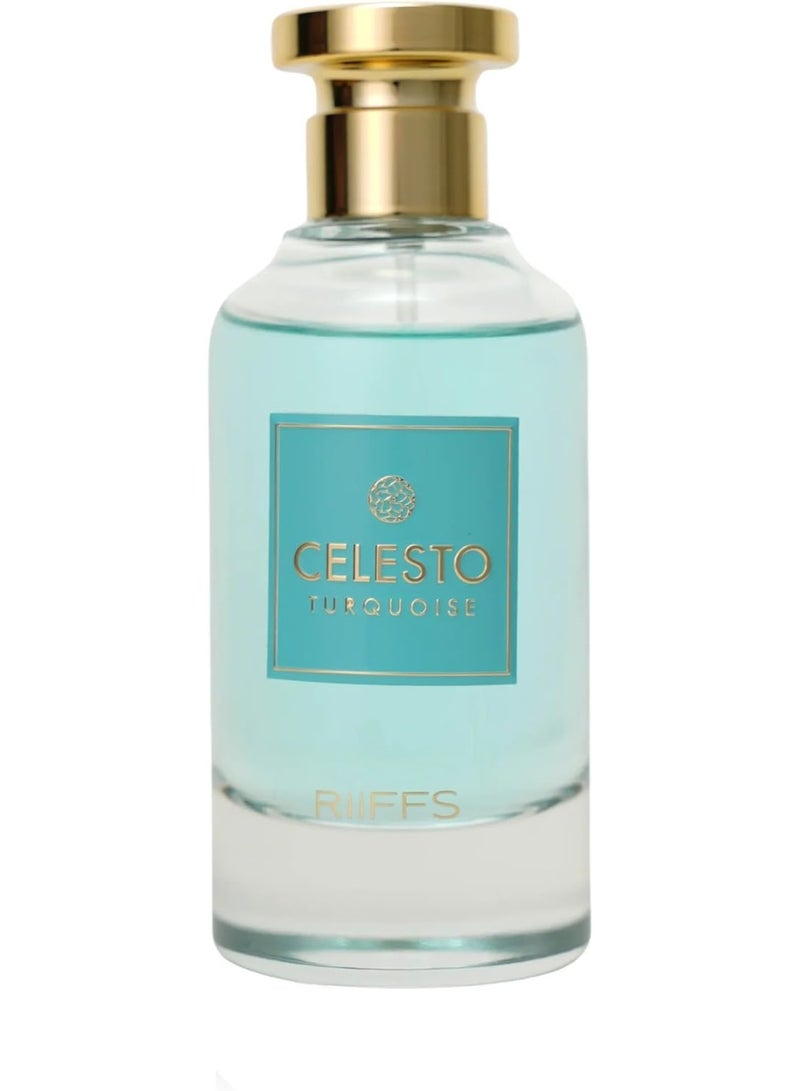 RiiFFS Celesto Turquoise Eau de Parfum for Men, 100ml, Long-Lasting Signature Scent, Crafted with Precision & Passion, Premium Notes, Suitable for Every Occasion - Image 2