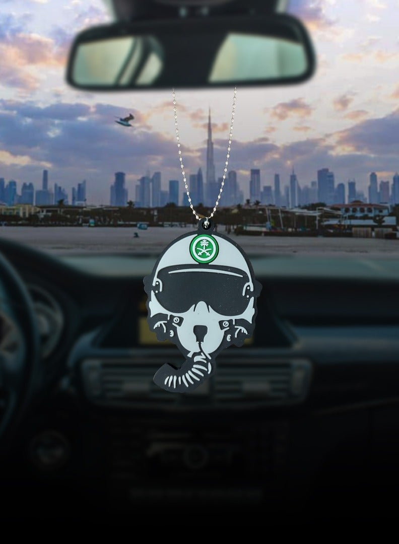 Fighter Gifts Double Sided Saudi Helmet PVC Car Mirror Pendant