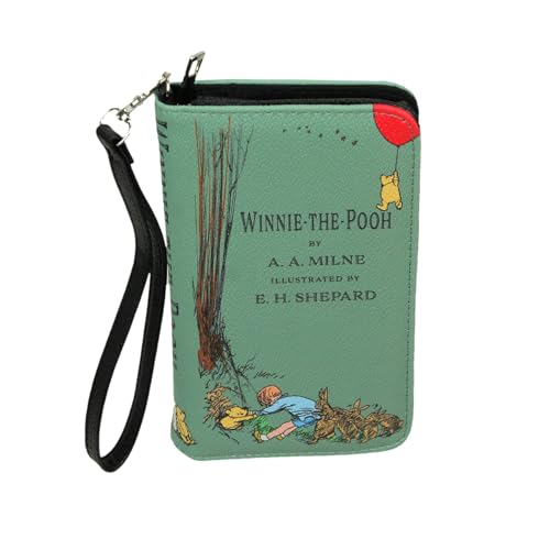 Things2Die4 Sage Green Winnie The Pooh Book Wallet Wristlet ID Holder Snap Close Zipper Coin Pouch 4 Card Slots and Bill Pockets Perfect for Fans - Image 3