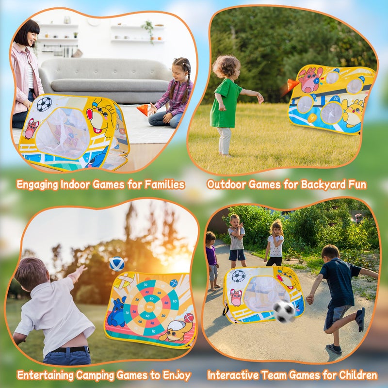 JOY SPOT! Giant 3-In-1 Bean Bag Toss Game For Kids  Toddler Toys Soccer Goal Board  Dartboard With Sticky Balls  Outside Carnival Combo Set For Backyard Beach Lawn Party Fun  For Boys Girls - Image 4