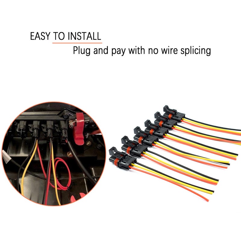 VKVXCLON Pulse Power Plug Pigtail Connector Compatible with 2018 2019 2020 2021 2022 2023 2024 Polaris Ranger XP 1000 RZRPro RS1 General Pulse Bus Bar Harness Pigtail Connector 6Pcs Black Yellow Red - Image 4