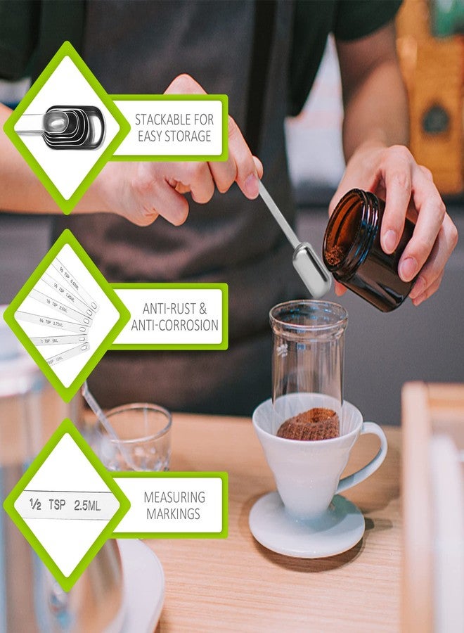 BERYLER مجموعة ملاعق قياس فردية من BERYLER®، 3 قطع، نصف ملعقة صغيرة (2.5 مل | 2.5 سم مكعب)، مصنوعة من الفولاذ المقاوم للصدأ، بمقابض طويلة فقط. - Image 3