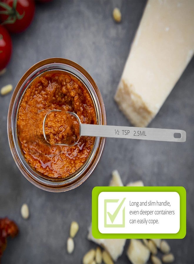 BERYLER مجموعة ملاعق قياس فردية من BERYLER®، 3 قطع، نصف ملعقة صغيرة (2.5 مل | 2.5 سم مكعب)، مصنوعة من الفولاذ المقاوم للصدأ، بمقابض طويلة فقط. - Image 4
