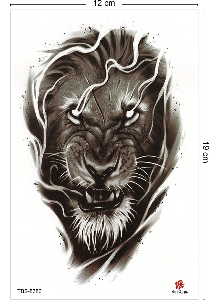 BP Tattoo - Lion Tattoo Temporary Tattoo Mens Tattoo - Image 1