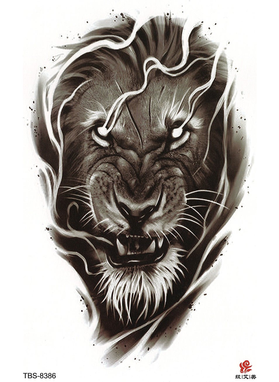 BP Tattoo - Lion Tattoo Temporary Tattoo Mens Tattoo - Image 1