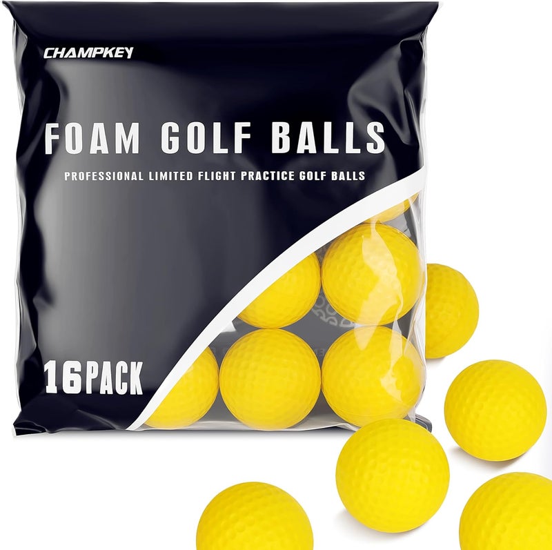 Champkey Practice Foam Golf Balls - 16 or 32 Pack | Limited Flight, True Spin and Feel Training Balls - Image 1