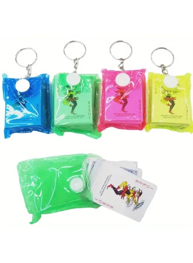 2pcs Mini Playing Card Poker Keychain Portable Board Game Random Color Gift - Image 5