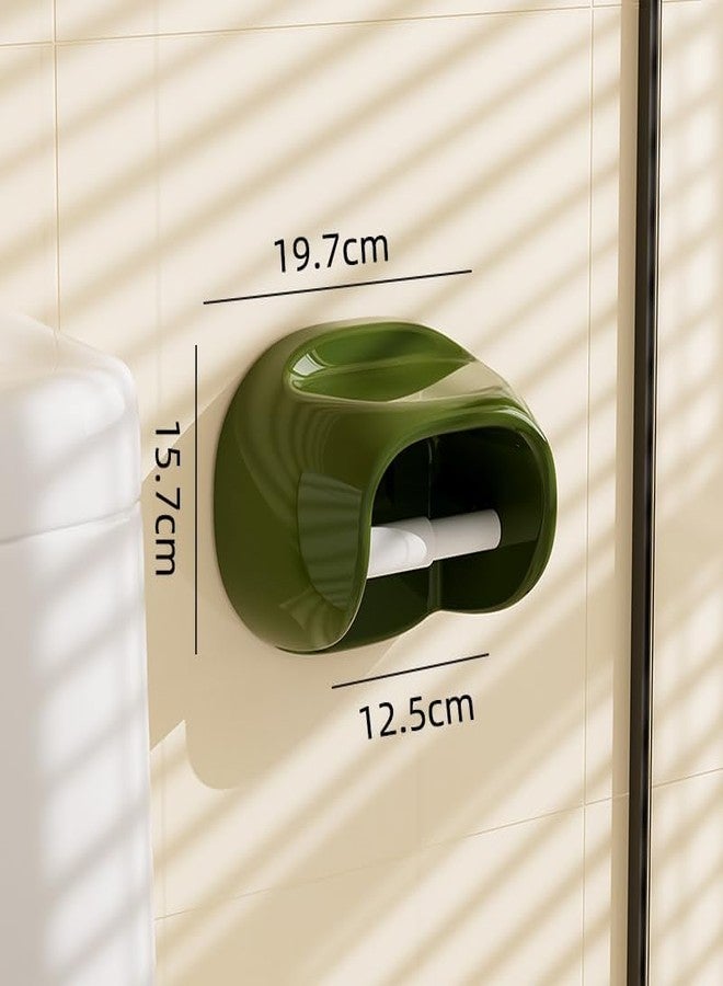 Topinon Self Adhesive Toilet Paper Holder for Bathroom with Mobile Stand, Wall Mounted Tissue Paper Holder, Toilet Paper Roll Holder for Bathroom, Bathroom Accessories (Olive Green) - Image 3