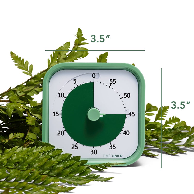 TIME TIMER Home MOD - 60 Minute Kids Visual Timer Home Edition - for Homeschool Supplies Study Tool, Timer for Kids Desk, Office Desk and Meetings with Silent Operation (Fern Green) - Image 3
