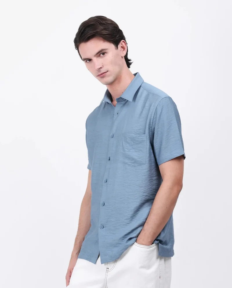 Rare Rabbit Men's Regular Fit Solid Shirt With Pocket