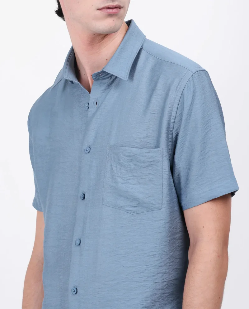 Rare Rabbit Men's Regular Fit Solid Shirt With Pocket