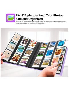 NANAO 432 Pieces Of Moment Mini Book Album Pockets Photo Album for Fujifilm Instax Mini Camera or Fujifilm Instax Mini 11 90 70 9 8+ 8 LiPlay Instant Camera  (Purple)  - Image 3