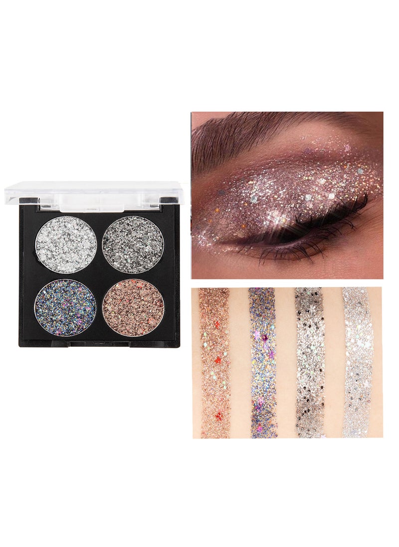 Handaiyan 4 Color Glitter Eye Shadow Palette  - Image 1