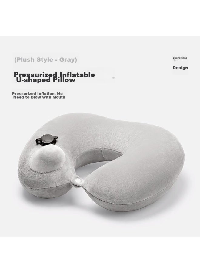 BADIGAO Baidi Gao Press-in Inflatable U-shaped Pillow, Travel Pillow, Portable, For Long-distance Travel, High-speed Rail, Airplane, Sleeping Aid, Headrest, Neck Support Pillow, Backrest  - Image 2