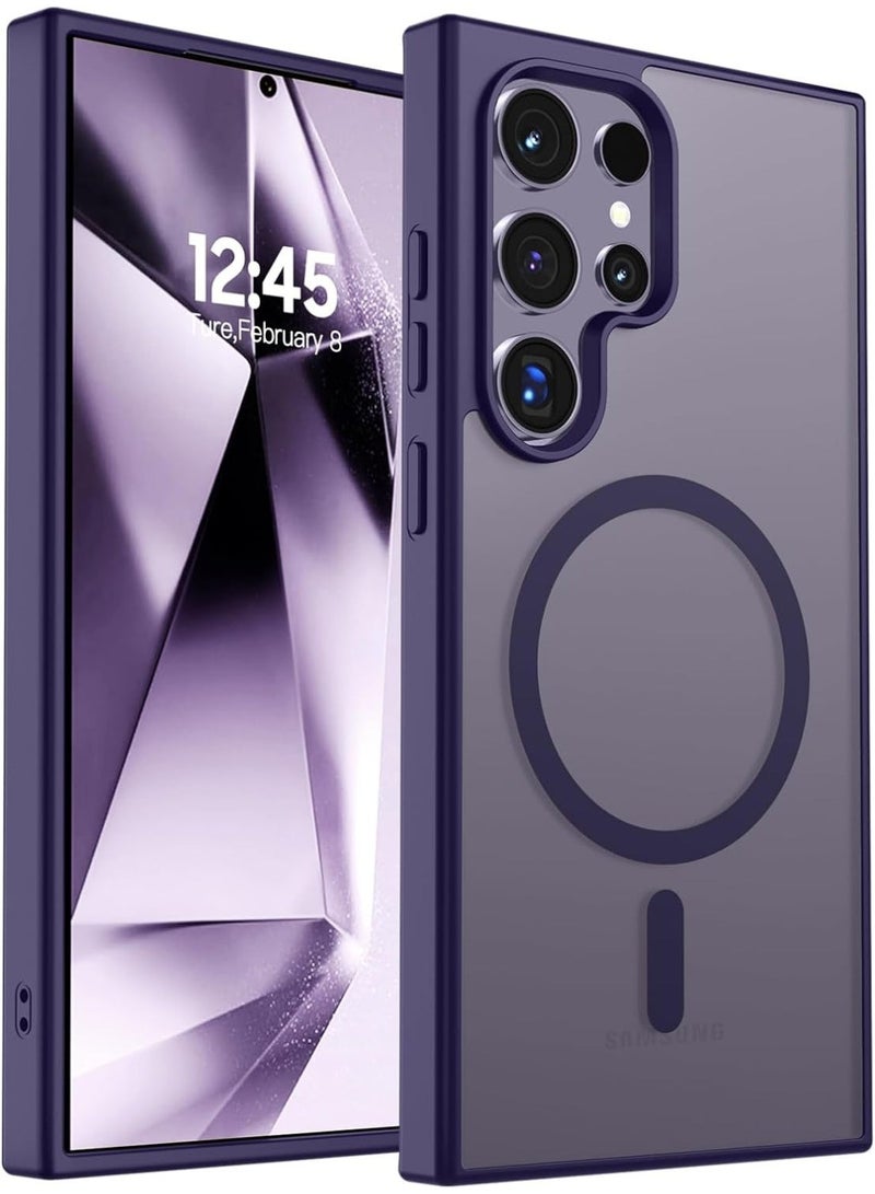 Magnetic for Samsung Galaxy S24 Ultra Case Matte Purple, S24 Ultra Phone Case Compatible with MagSafe Frosted Translucent Shockproof Anti-Scratch Slim Fit Case Military Grade Protection (Matte Purple) - Image 1