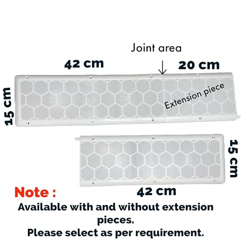 MEI Wall Air Ventilation Cover I Air Ventilation Closer with Mosquito Net, Dust Controller (42cm x 15cm) (2 pcs, Without Extension), White - Image 3