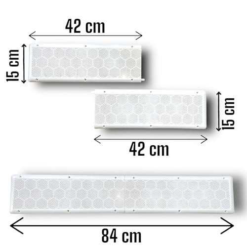 MEI Wall Air Ventilation Cover I Air Ventilation Closer with Mosquito Net, Dust Controller (42cm x 15cm) (2 pcs, Without Extension), White - Image 2