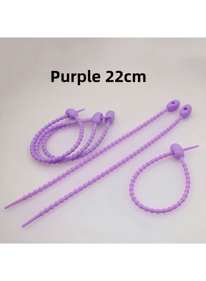 إسكدنيا ربطة عنق الشرغوف DIY مشبك حي كاتب ربطة عنق ناعمة صمغ سلسلة مفاتيح حقيبة مجوهرات دمية حبل  إكسسوارات الديكور - اللون: أرجواني 22 سم - Image 1