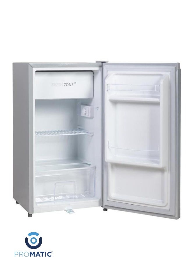 بروماتيك ثلاجة بروماتيك 3 قدم سعة 84 لتر لون سلفر موديل NDR-90L — تبريد ثابت واقتصادي، حجم مثالي للغرف والمكاتب، تصميم أنيق بمساحة تخزين عملية - Image 2