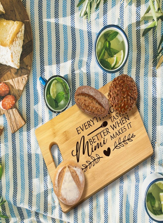 FONDCANYON Mimi Gifts, Mimi Gifts For Mother Day Christmas, Mimi Gifts For Grandma, Everything Tastes Better When Mimi Makes It Bamboo Cutting Board Decor, Gifts For Mimi Birthday Mother Day Kitchen - Image 2