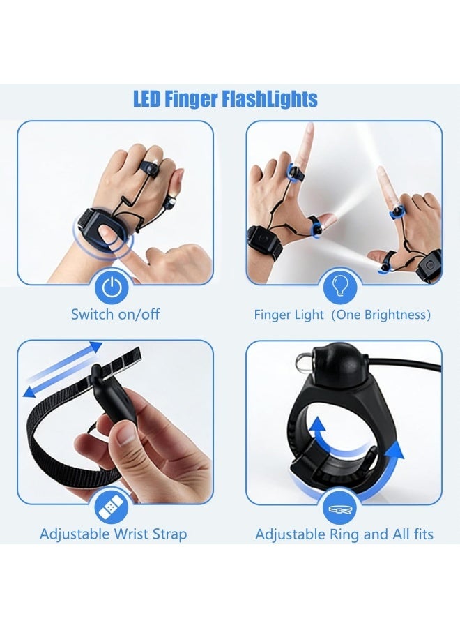 Rechargeable Finger Flashlight Lightweight and Adjustable, Gift for Men Women, Hands-Free LED Finger Light for Camping Fishing Hiking Repair, Father's Day Christmas Birthday Gift - Image 2