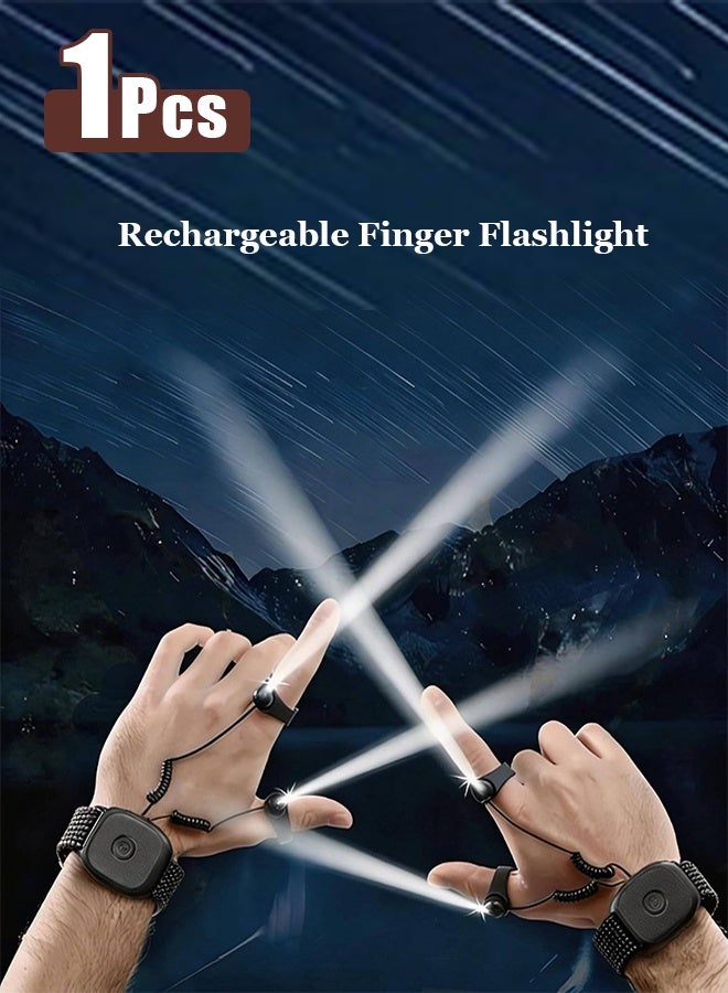 Rechargeable Finger Flashlight Lightweight and Adjustable, Gift for Men Women, Hands-Free LED Finger Light for Camping Fishing Hiking Repair, Father's Day Christmas Birthday Gift - Image 1