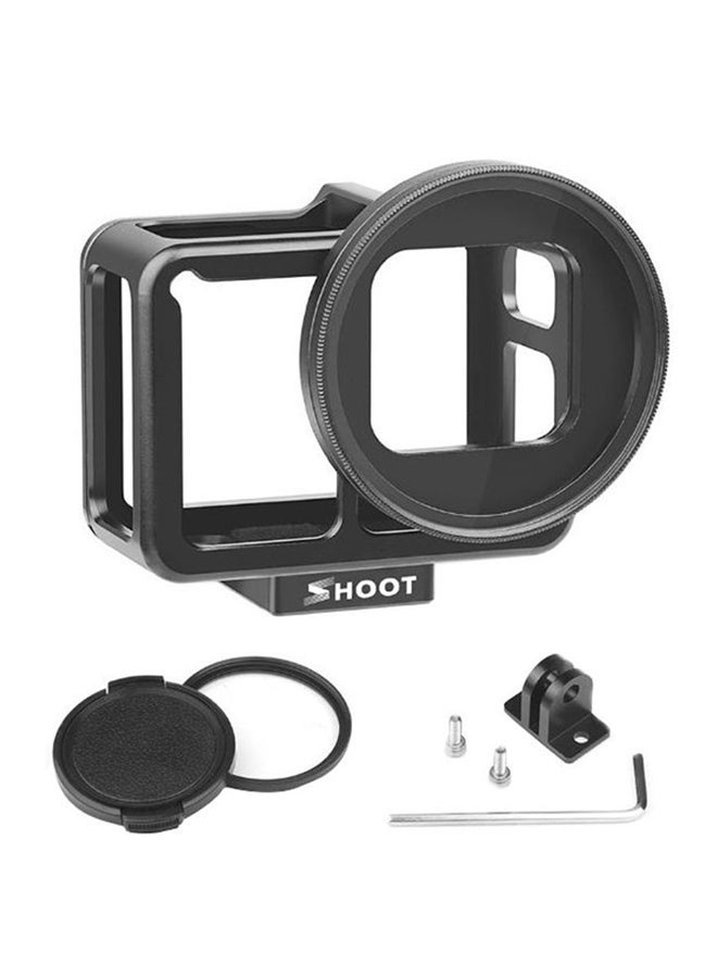 NIBEMINENT CNC Protective Camera Case Action Cage Mount With UV Lens Backdoor Black  - Image 1