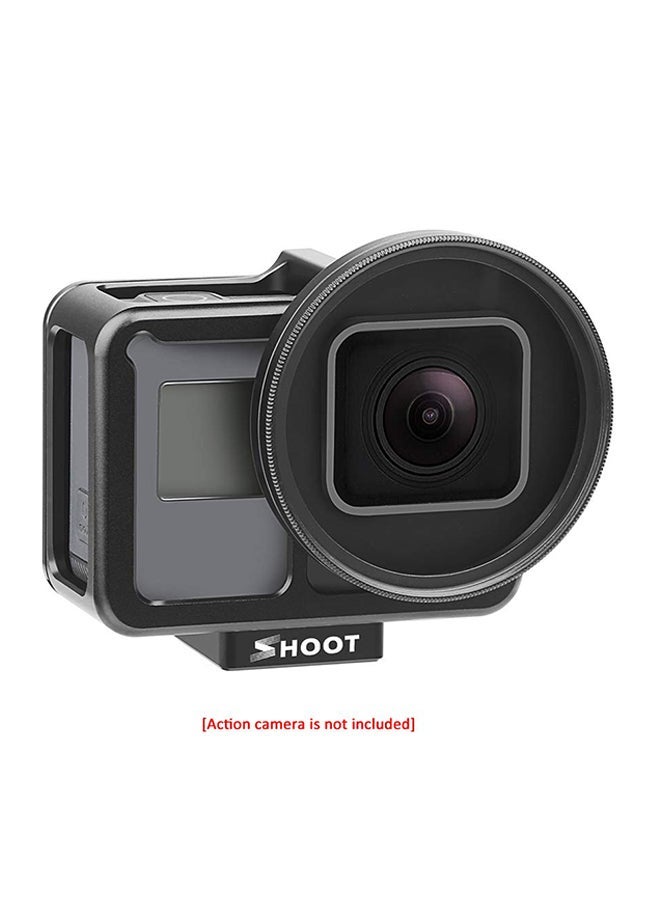 NIBEMINENT CNC Protective Camera Case Action Cage Mount With UV Lens Backdoor Black  - Image 3