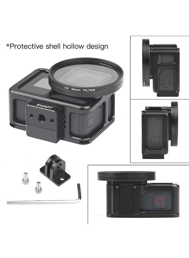 NIBEMINENT CNC Protective Camera Case Action Cage Mount With UV Lens Backdoor Black  - Image 5