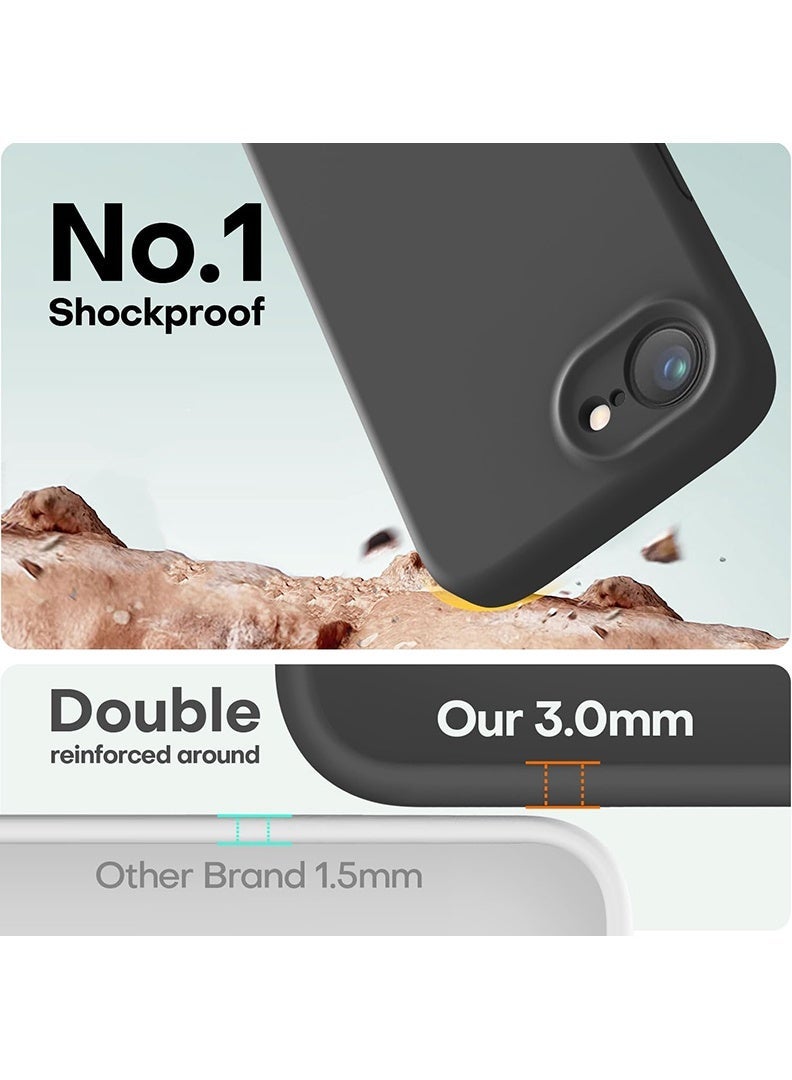 رفع القضية متوافق مع حافظة Apple iPhone 17e / 16e مقاس 6.1 بوصة، سيليكون سائل ناعم وممتاز [بطانة من الألياف الدقيقة المضادة للخدش] غطاء هاتف نحيف واقٍ مقاوم للصدمات لهاتف iPhone 17e / 16e 2025، أسود - Image 3