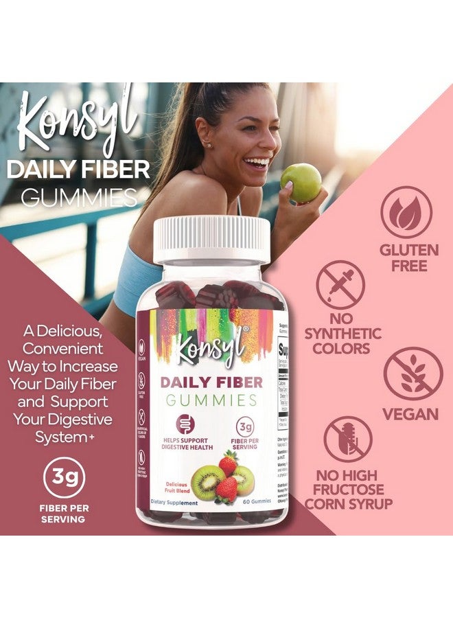 Konsyl Daily Fiber Gummies (60 Count, Strawberry-Kiwi) - Image 3
